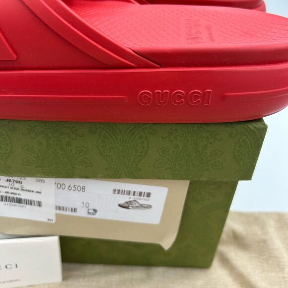 Men's Gucci interlocking G rubber Pool slides size 10 made in Italy - Picture 11 of 12